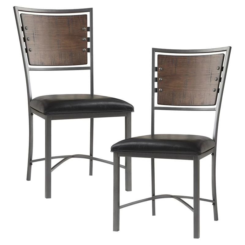 Best Sale 🥰 Lexicon Fideo Metal Dining Room Side Chairs In Burnished/Black (Set Of 2) ❤️ 5 Best Sale 🥰 Lexicon Fideo Metal Dining Room Side Chairs In Burnished/Black (Set Of 2) ❤️ - Image 3