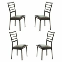 Discount ๐ฅ Lexicon Flannery Metal Dining Room Side Chairs In Black And Brown (Set Of 4) โ 8 Discount ๐ฅ Lexicon Flannery Metal Dining Room Side Chairs In Black And Brown (Set Of 4) โ -Cheap Office Chairs Store 2025592 2 L