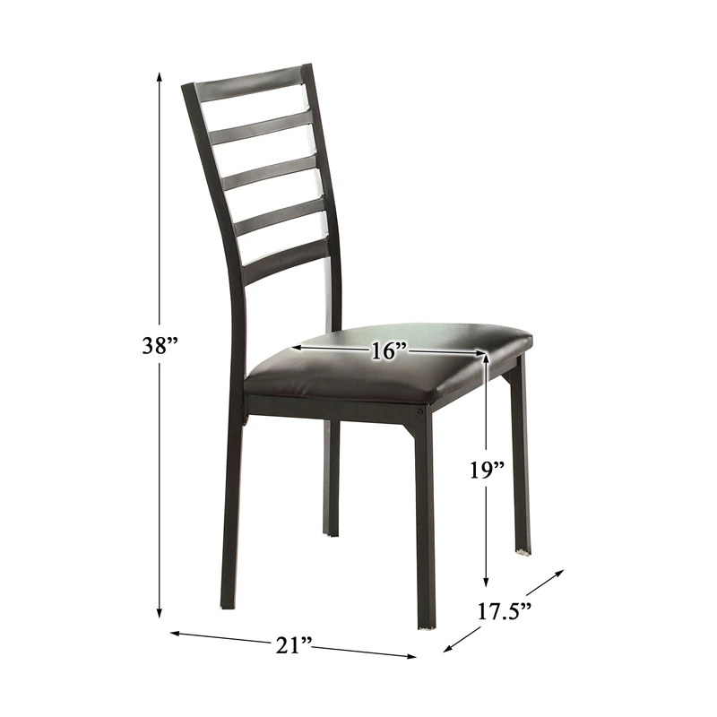 Discount ๐ฅ Lexicon Flannery Metal Dining Room Side Chairs In Black And Brown (Set Of 4) โ 6 Discount ๐ฅ Lexicon Flannery Metal Dining Room Side Chairs In Black And Brown (Set Of 4) โ - Image 4