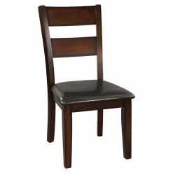 Best Pirce 👍 Lexicon Mantello Contemporary Wood Dining Room Side Chairs In Cherry (Set Of 2) ✔️