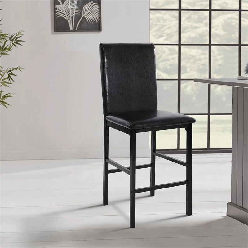 Discount 🔥 Lexicon Tempe Metal Counter Height Dining Chairs In Black And Brown (Set Of 4) 👍 6 Discount 🔥 Lexicon Tempe Metal Counter Height Dining Chairs In Black And Brown (Set Of 4) 👍 - Image 4