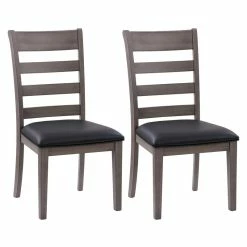 Cheap Office Chairs Store 37 Hot Sale 🛒 CorLiving New York Gray Wood Classic Dining Chair - Set Of 2 💯