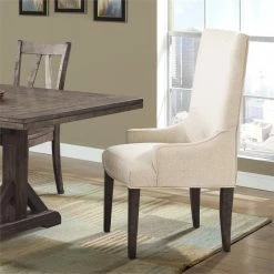 Promo ✨ Bowery Hill Dining Arm Chair In Walnut (Set Of 2) 🛒