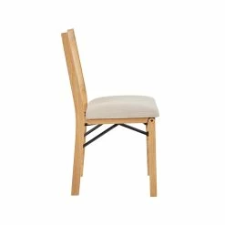 New 👏 Linon Lorna Rattan Cane Wood Folding Dining Side Chair In Beige 😍 -Cheap Office Chairs Store 2104304 15 L