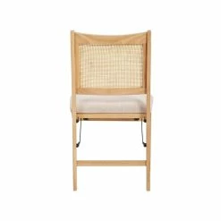 New 👏 Linon Lorna Rattan Cane Wood Folding Dining Side Chair In Beige 😍 -Cheap Office Chairs Store 2104304 17 L