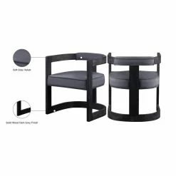 Promo 👏 Meridian Furniture Regency Gray Velvet Upholstered Dining Chair 🎁 -Cheap Office Chairs Store 2106210 3 L