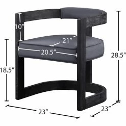 Promo 👏 Meridian Furniture Regency Gray Velvet Upholstered Dining Chair 🎁 -Cheap Office Chairs Store 2106210 6 L