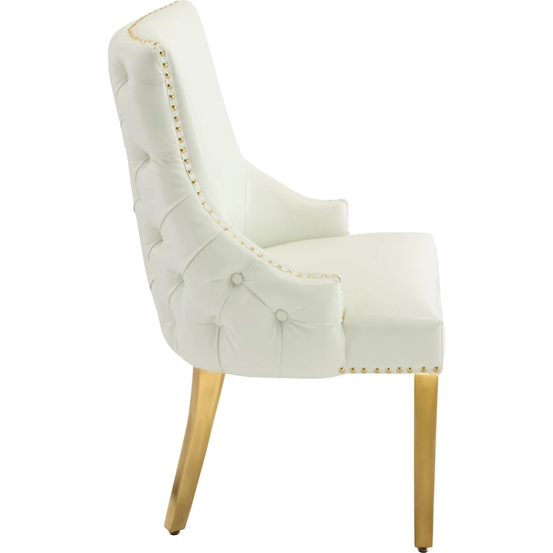 Brand new ⭐ Meridian Furniture Tuft White Faux Leather Dining Chair (Set Of 2) ⌛ 6 Brand new ⭐ Meridian Furniture Tuft White Faux Leather Dining Chair (Set Of 2) ⌛ - Image 4