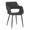 Flash Sale ⌛ Allora Open Back Dining Accent Chair In Charcoal Gray 🎉 -Cheap Office Chairs Store 2108240 L
