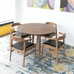 Hot Sale 🥰 Allora Mid Century Modern Leather Dining Chair In Black (Set Of 2) 🥰 -Cheap Office Chairs Store 2110379 6 L