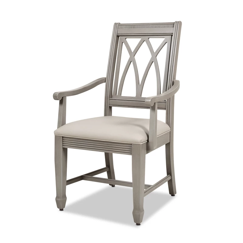 Cheapest ✔️ Jennifer Taylor Home Dauphin X-Back Upholstered Dining Arm Chair Cream White & Cashmere Gray ⭐ 4 Cheapest ✔️ Jennifer Taylor Home Dauphin X-Back Upholstered Dining Arm Chair Cream White & Cashmere Gray ⭐ - Image 2