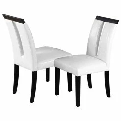 Best deal 😍 Best Master Furniture Best Master Zendaya Faux Leather Dining Chair In Black Wood/White (Set Of 2) ⌛