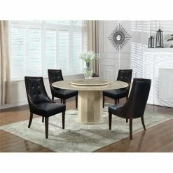 Discount ✔️ Best Master Furniture Best Master Raphael Faux Leather Dining Side Chair In Black/Espresso (Set Of 2) 🛒 -Cheap Office Chairs Store 2116277 2 L
