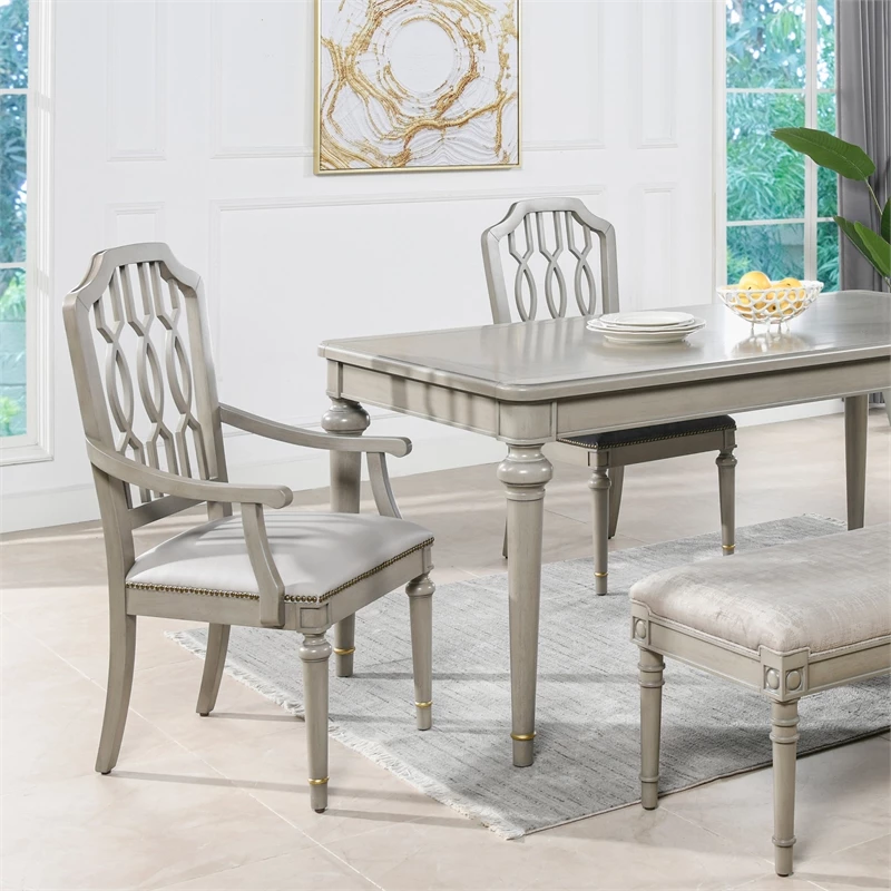 New ๐งจ Jennifer Taylor Home Upholstered Dining Arm Chair Soft Gray & Cashmere Gray ๐คฉ 6 New ๐งจ Jennifer Taylor Home Upholstered Dining Arm Chair Soft Gray & Cashmere Gray ๐คฉ - Image 4