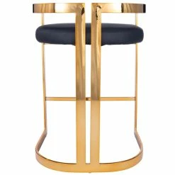 Budget ⭐ Beaumont Lane Metropolitan Living Faux Leather Counter Stool In Gold And Black 😍 -Cheap Office Chairs Store 2119450 3 L