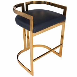 Budget ⭐ Beaumont Lane Metropolitan Living Faux Leather Counter Stool In Gold And Black 😍 -Cheap Office Chairs Store 2119450 6 L