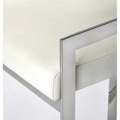 Flash Sale 🤩 Beaumont Lane Metropolitan Living Faux Leather Counter Stool In Silver And White ⌛ -Cheap Office Chairs Store 2119451 5 L