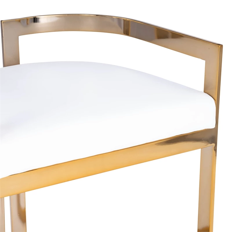 Wholesale ๐ Beaumont Lane Metropolitan Living Faux Leather Counter Stool In Gold And White ๐ฏ 7 Wholesale ๐ Beaumont Lane Metropolitan Living Faux Leather Counter Stool In Gold And White ๐ฏ - Image 5