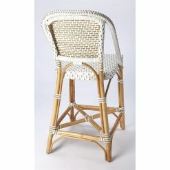 Best Sale 🎉 Beaumont Lane Island Living Rattan Counter Stool In White And Tan 💯 -Cheap Office Chairs Store 2119470 2 L