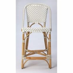 Best Sale 🎉 Beaumont Lane Island Living Rattan Counter Stool In White And Tan 💯 -Cheap Office Chairs Store 2119470 6 L