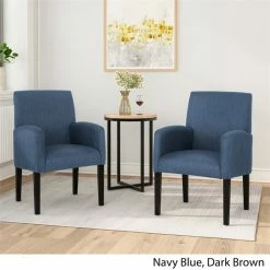 Best reviews of 😉 Noble House Amnesty Fabric Dining Chair In Navy Blue (Set Of 2) ❤️ -Cheap Office Chairs Store 2119891 11 L
