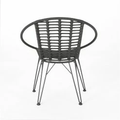 Best reviews of ❤️ Noble House Highland Outdoor Wicker Dining Chair In Gray And Black (Set Of 2) ⭐ -Cheap Office Chairs Store 2119957 5 L
