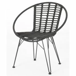 Best reviews of โค๏ธ Noble House Highland Outdoor Wicker Dining Chair In Gray And Black (Set Of 2) โญ