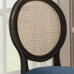 Best Sale 🛒 Noble House Govan Wood Dining Chair With Cushions In Navy Blue (Set Of 2) 🥰 -Cheap Office Chairs Store 2119960 12 L