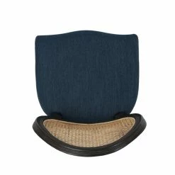 Best Sale 🛒 Noble House Govan Wood Dining Chair With Cushions In Navy Blue (Set Of 2) 🥰 -Cheap Office Chairs Store 2119960 19 L