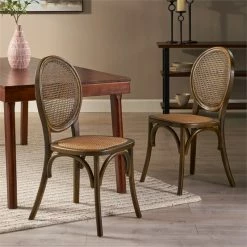 Outlet 🎉 Noble House Chittenden Elm Wood Dining Chair In Brown (Set Of 2) 😍 -Cheap Office Chairs Store 2120184 10 L