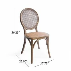 Outlet 🎉 Noble House Chittenden Elm Wood Dining Chair In Brown (Set Of 2) 😍 -Cheap Office Chairs Store 2120184 13 L