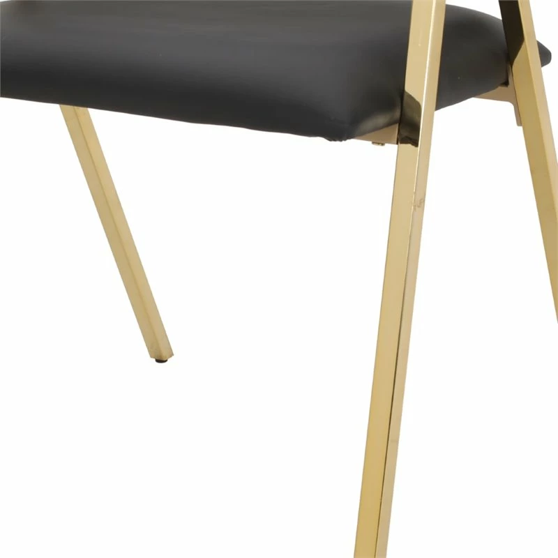 Deals ๐ฏ Noble House Gazo Modern Upholstered Dining Chair In Black And Gold (Set Of 2) โญ 5 Deals ๐ฏ Noble House Gazo Modern Upholstered Dining Chair In Black And Gold (Set Of 2) โญ - Image 3