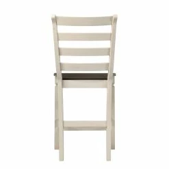 Flash Sale 😉 ACME Furniture ACME Tasnim Counter Height Chair In Tan Fabric And Antique White Finish ❤️ -Cheap Office Chairs Store 2124298 7 L