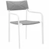 Hot Sale ✨ Modway Raleigh Stackable Aluminum Patio Dining Arm Chair In White And Gray 😀 -Cheap Office Chairs Store 2126878 L