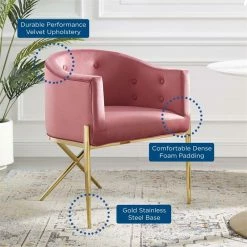 Discount 💯 Modway Savour Performance Velvet Tufted Accent Dining Arm Chair In Dusty Rose 🤩 19 Discount 💯 Modway Savour Performance Velvet Tufted Accent Dining Arm Chair In Dusty Rose 🤩 -Cheap Office Chairs Store 2126978 8 L
