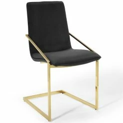 Budget ⭐ Modway Pitch Performance Velvet Dining Arm Chair In Gold And Black (Set Of 2) 🤩 -Cheap Office Chairs Store 2127459 2 L