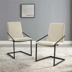 Best reviews of 😀 Modway Pitch Fabric Upholstered Dining Arm Chair In Black And Beige (Set Of 2) 🤩 -Cheap Office Chairs Store 2127470 1 L
