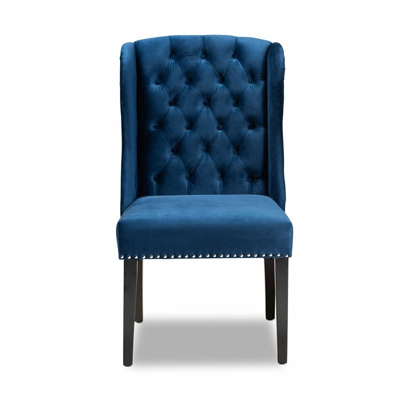Best reviews of 😉 Baxton Studio Blue Upholstered And Brown Finished Wood Wingback Dining Chair ⭐ 5 Best reviews of 😉 Baxton Studio Blue Upholstered And Brown Finished Wood Wingback Dining Chair ⭐ - Image 3