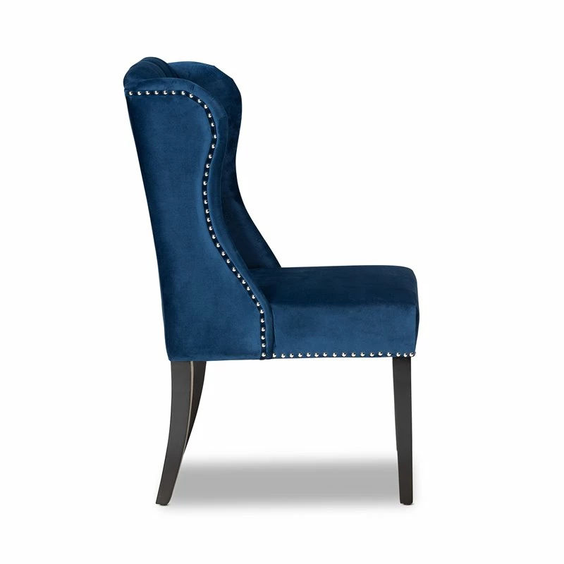 Best reviews of 😉 Baxton Studio Blue Upholstered And Brown Finished Wood Wingback Dining Chair ⭐ 6 Best reviews of 😉 Baxton Studio Blue Upholstered And Brown Finished Wood Wingback Dining Chair ⭐ - Image 4