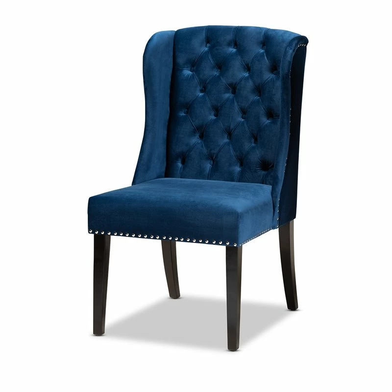 Best reviews of 😉 Baxton Studio Blue Upholstered And Brown Finished Wood Wingback Dining Chair ⭐ 4 Best reviews of 😉 Baxton Studio Blue Upholstered And Brown Finished Wood Wingback Dining Chair ⭐ - Image 2