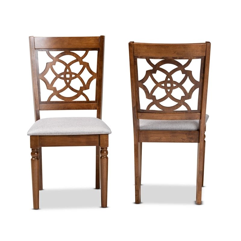 Promo 🥰 Baxton Studio Grey Upholstered And Brown Finished Wood 2-Piece Dining Chair Set ⭐ 9 Promo 🥰 Baxton Studio Grey Upholstered And Brown Finished Wood 2-Piece Dining Chair Set ⭐ - Image 7