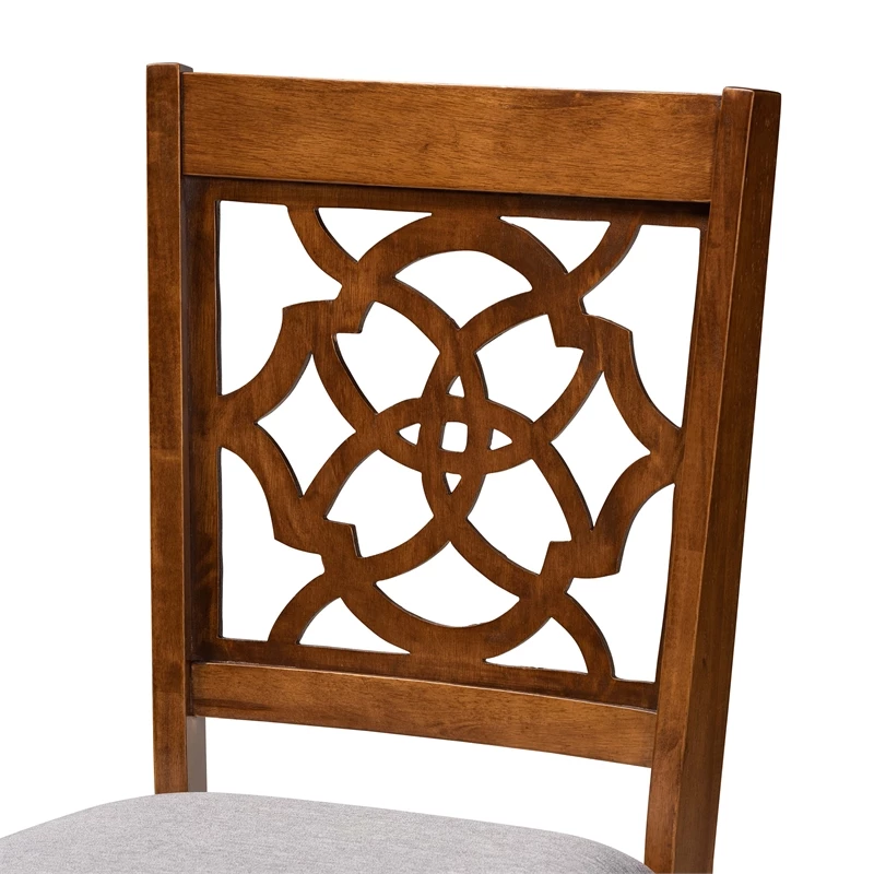 Promo 🥰 Baxton Studio Grey Upholstered And Brown Finished Wood 2-Piece Dining Chair Set ⭐ 4 Promo 🥰 Baxton Studio Grey Upholstered And Brown Finished Wood 2-Piece Dining Chair Set ⭐ - Image 2