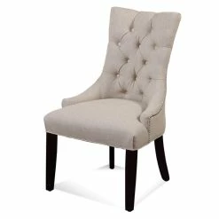 Best Sale ✨ Bassett Mirror Fortnum Wood II Dining Chair In Natural Fabric With Wood Frame ✔️
