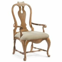 Hot Sale 🛒 Bassett Mirror Kinzie Wood Dining Armchair In Rustic Pine Brown ⭐