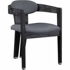 Best Sale 🔥 Meridian Furniture Vantage Gray Velvet Upholstered Dining Chair 🌟