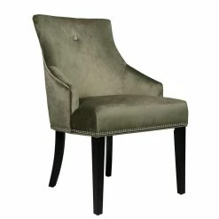 Budget 😀 Home Fare Nailhead Trimmed Upholstered Dining Chair In Moss Green 👏