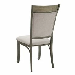 Outlet 🥰 Linon Franklin Metal Upholstered Set Of Two Dining Side Chairs In Pewter 🔔 -Cheap Office Chairs Store 2131319 1 L