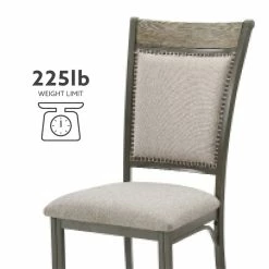 Outlet 🥰 Linon Franklin Metal Upholstered Set Of Two Dining Side Chairs In Pewter 🔔 -Cheap Office Chairs Store 2131319 12 L
