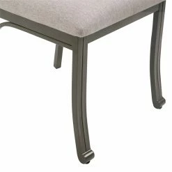 Outlet 🥰 Linon Franklin Metal Upholstered Set Of Two Dining Side Chairs In Pewter 🔔 -Cheap Office Chairs Store 2131319 5 L