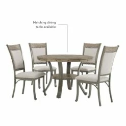 Outlet 🥰 Linon Franklin Metal Upholstered Set Of Two Dining Side Chairs In Pewter 🔔 -Cheap Office Chairs Store 2131319 9 L